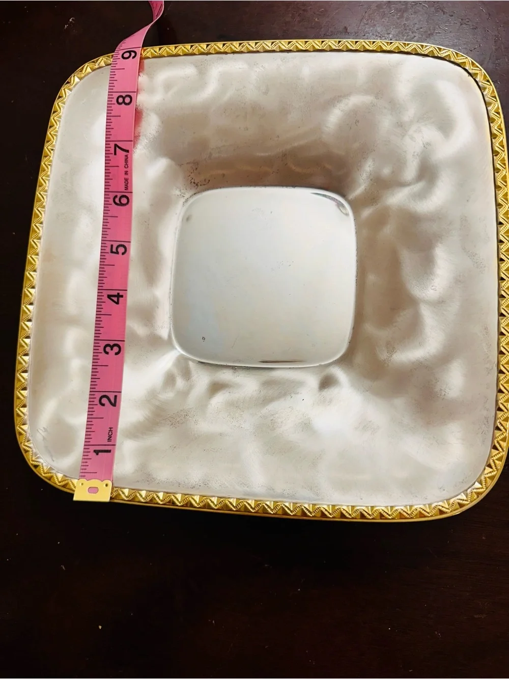 VTG WMF-IKORA Art Deco Silver Plated Tarnish Resistant Tray Dish Golden Rim